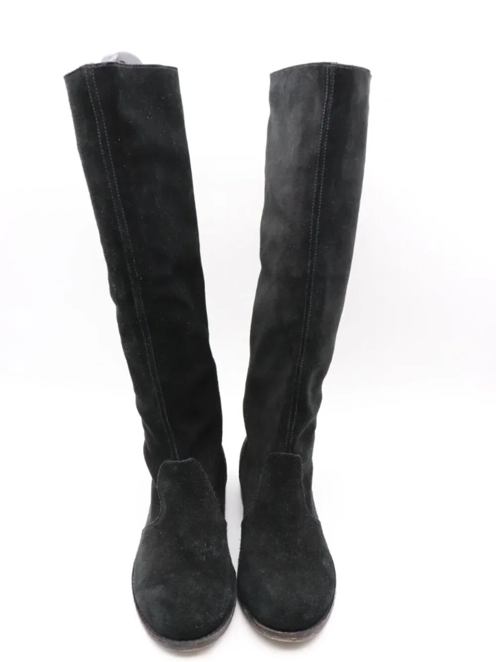 ANOUK Black Suede Leather Women’s Size 9 Knee Tall Side Zip Low Heel Boots